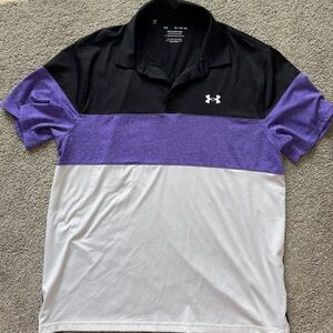 Under Armour Black, Purple & White Men’s Colorblock Polo